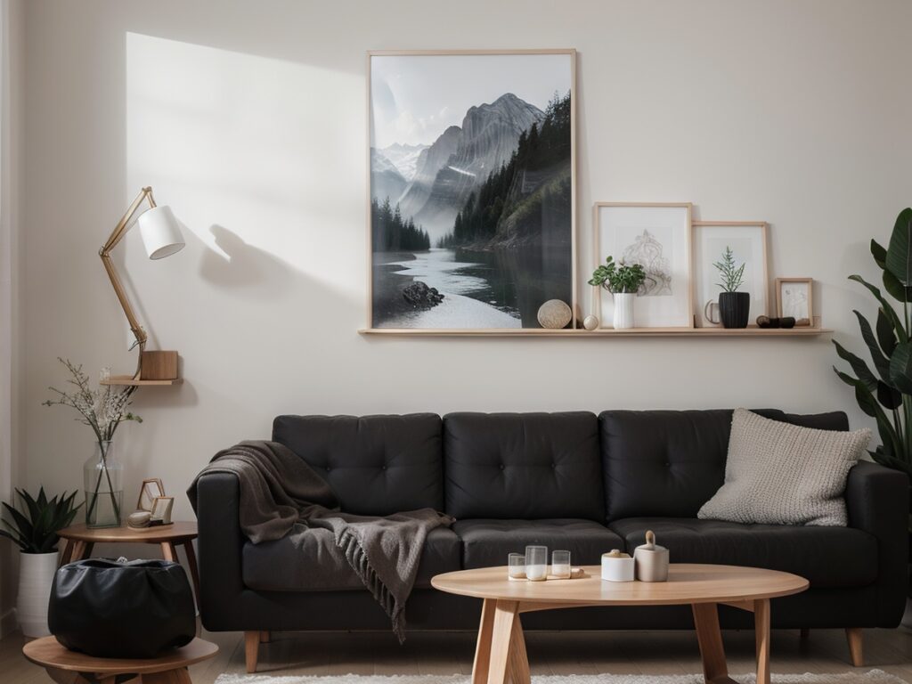 Modern, sunlit living room staged to maximize san diego home value.